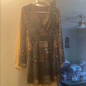 Elegant Black and Brown Women's Dress
